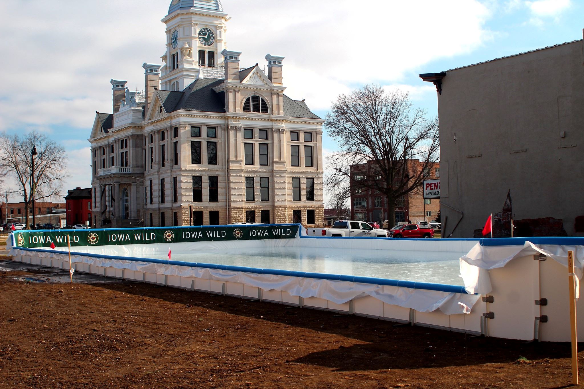 ICe Rink Filled Courthouse