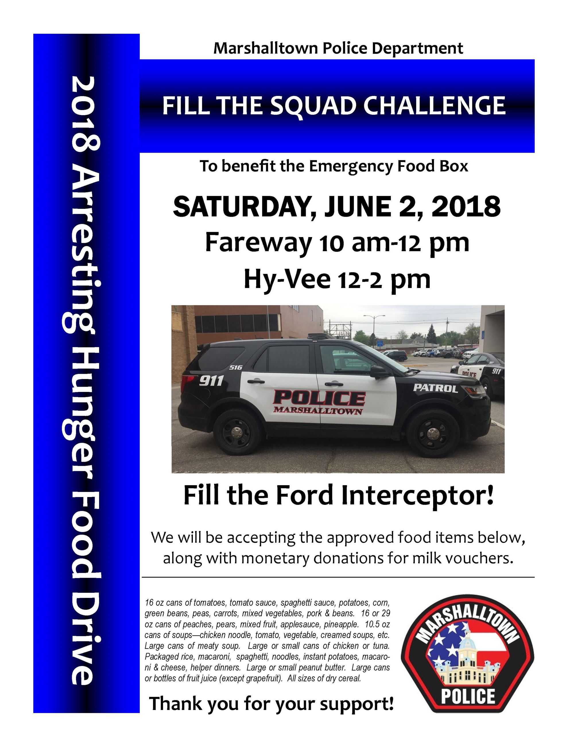 2018 Arresting Hunger Food Drive