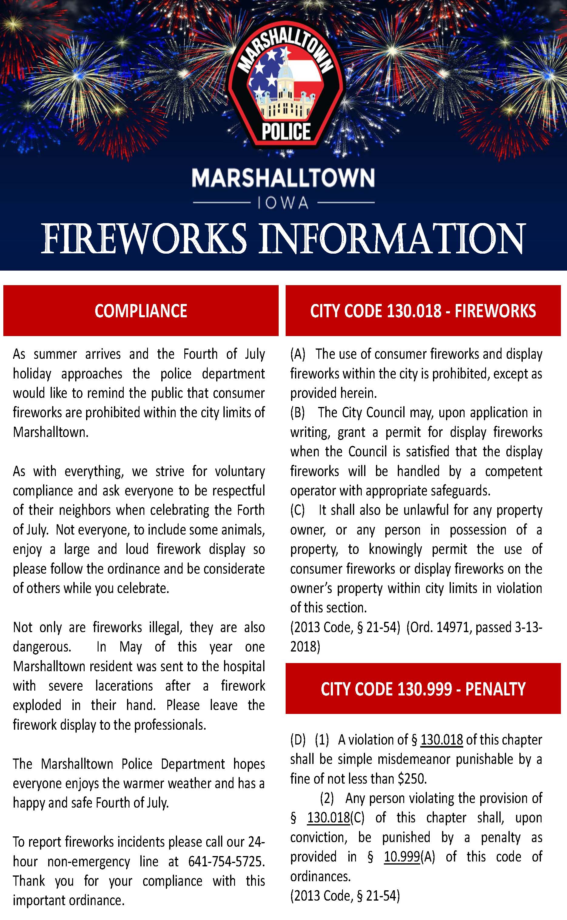 Fireworks Information