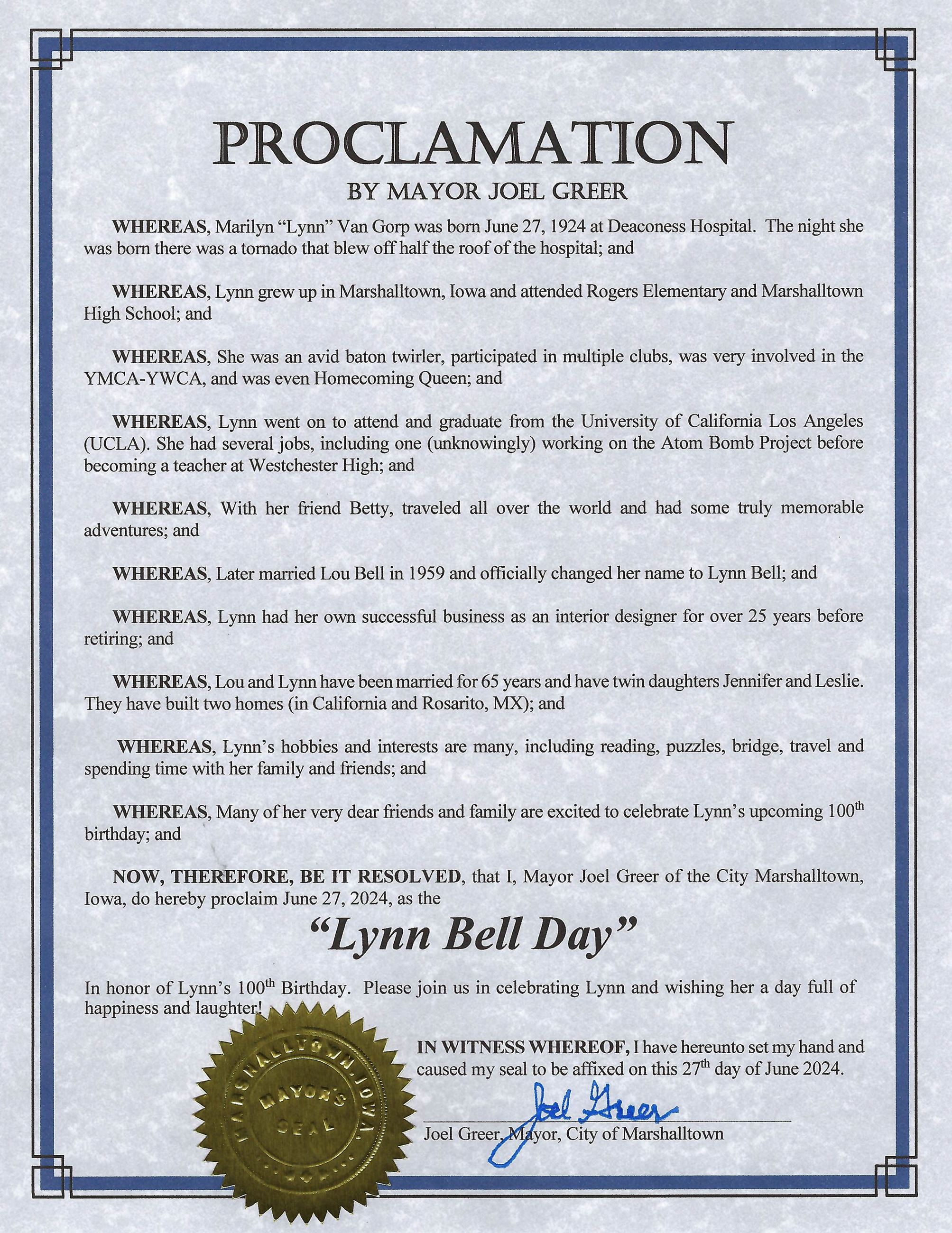 2024-06-27 Lynn Bell Day